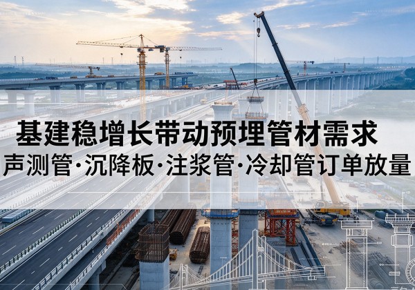 杜尔伯特基建稳增长带动预埋监测管材需求，声测管、沉降板、注浆管订单持续放量